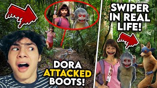 DRONE CATCHES CREEPY DORA AND BOOTS (FROM THE LOST CITY OF GOLD MOVIE)!! *SWIPER IN REAL LIFE*