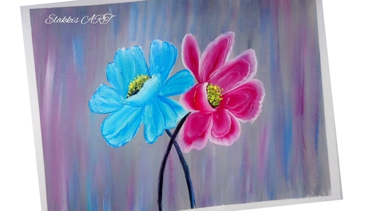 Simple Flowers In Acrylic Painting I Easy Technique To Paint Flowers I Maxresdefault