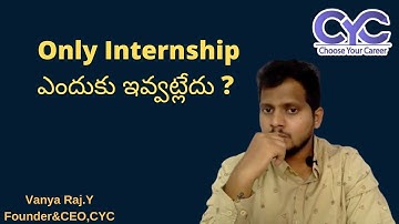 Only Internshipఎందుకు ఇవ్వట్లేదు? | DevOps AWS course with internship in Hyderabad | CYC | Vanya Raj