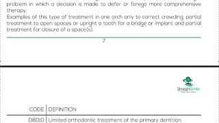 Limited Orthodontics, D8010, D8020, D8030, D8040