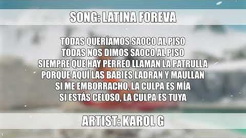 Thumbnail of KAROL G - " LATINA FOREVA " Song/Music (Offical Lyrics Video)