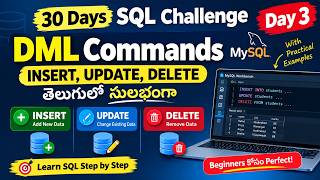 Information Day 3: DML Commands in SQL | INSERT, UPDATE, DELETE Explained in Telugu | 30 Days SQL Challenge Update