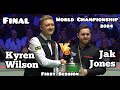 Kyren wilson vs jak jones  world championship snooker 2024  final  first  full session live