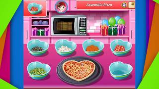 Game trẻ em - Học nấu ăn cùng cô Sara - Bánh pút đinh dâu tây - Pizza cho ngày Valentine screenshot 3