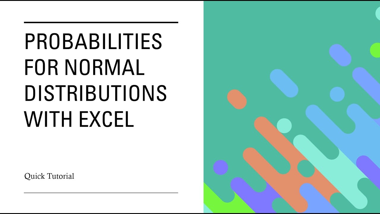 Probabilities for Normal Distributions with Excel - YouTube