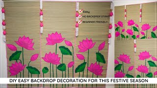 DIY Easy backdrop decor for this festive season, No backdrop stand needed Pichwai-style painted mats