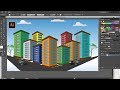 Perspective Grid  tools in Illustrator || Buildings design