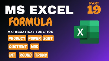 MS Excel - Product power SQRT Quotient Mod Int Round Trunc  #excelformula #excelfunctions | part 19