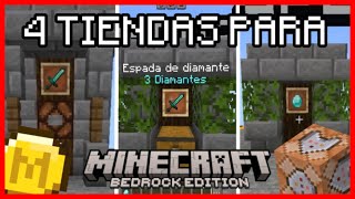 Cómo hacer distintas Tiendas con Comandos en Minecraft Bedrock 1.20 | CleanupBull