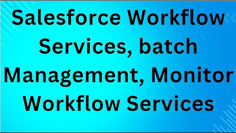 Salesforce Workflow Services, batch Management, Monitor Workflow Services