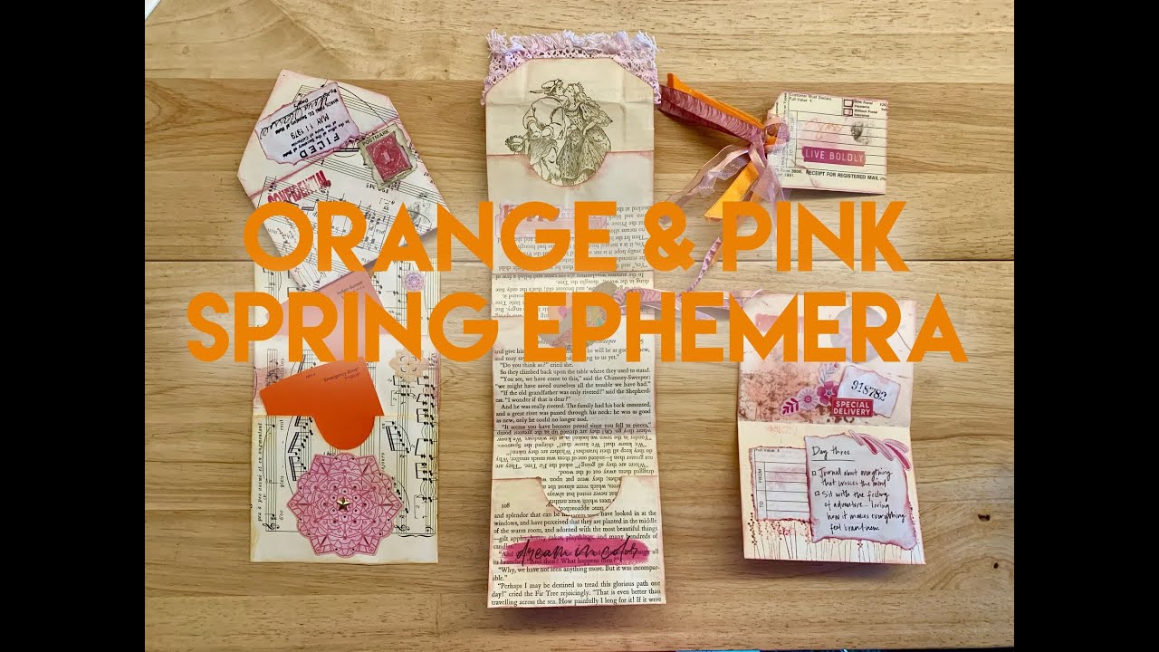 Cheerful Pink & Orange Junk Journal Ephemera For Spring!!