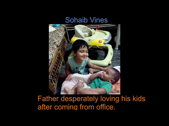 Father Desperately playing with his kids after Office - Sohaib Vines - child - children - love class=