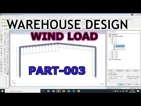 Wind Load on Warehouse Frame | Staad Pro