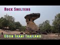 Phu Phrabat Rock Shelters in Udon Thani Thailand. April 2022