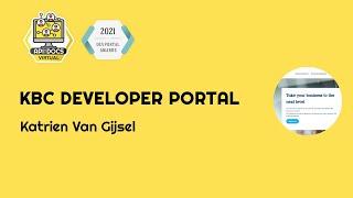 KBC Developer Portal | API The Docs Virtual 2021 | Showcase Your Devportal