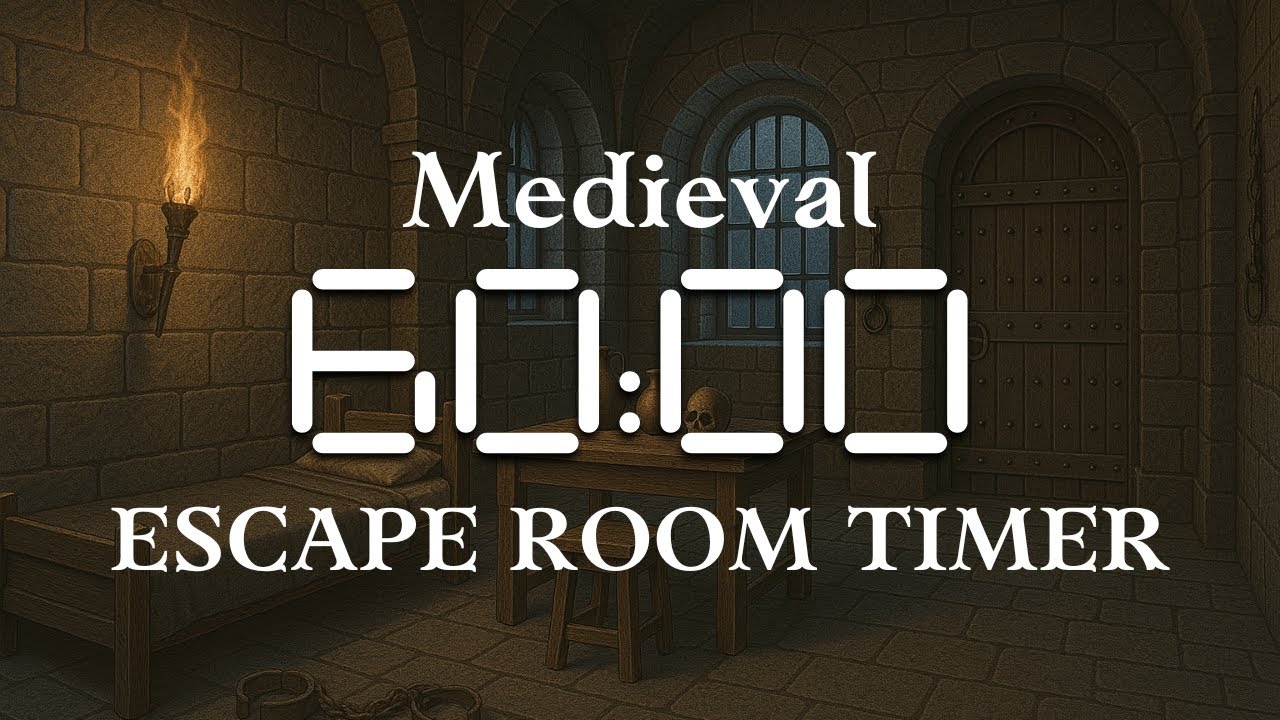 1 Hour Escape Room Timer | 60-Minutes Countdown with Medieval Dungeon Ambience