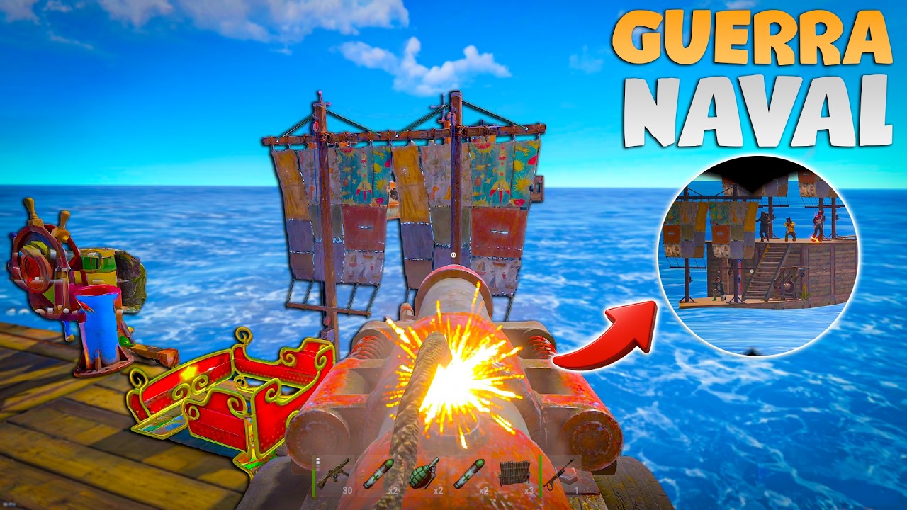 ISSO ESTÁ MUITO DIVERTIDO NO RUST - BATALHA NAVAL