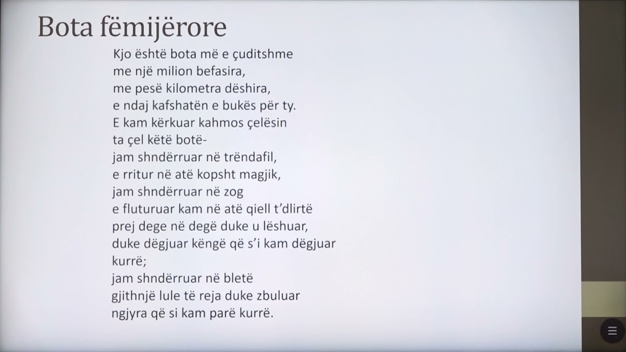 6 01 089 - Java 18 - Gjuhë shqipe - poezia ''bota fëmijërore''