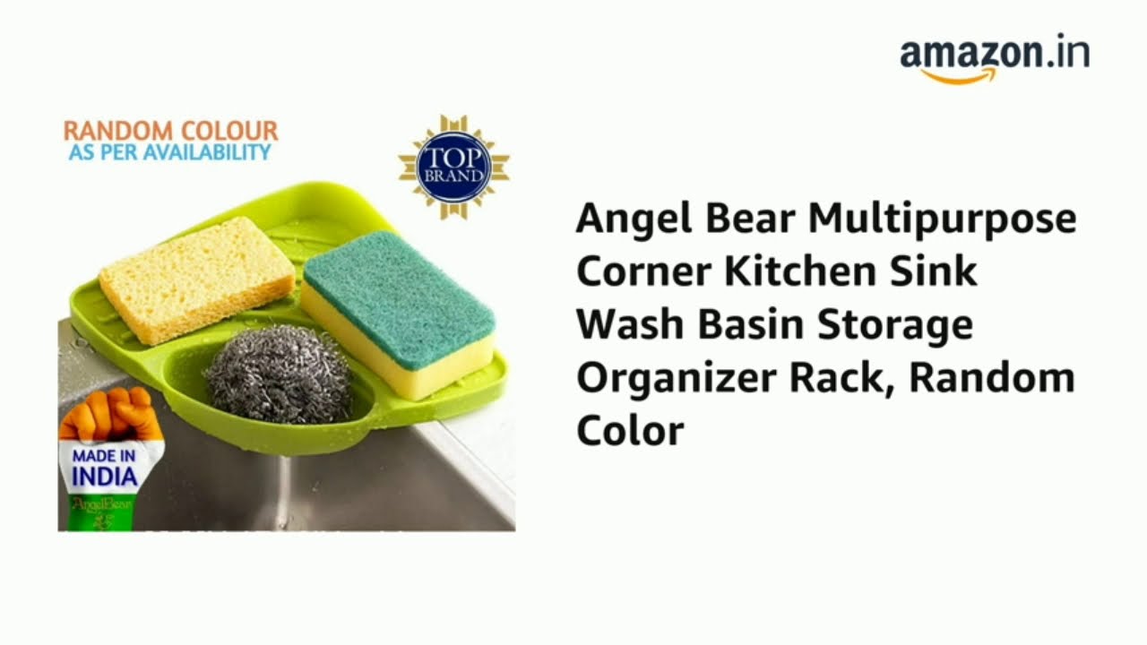Multipurpose Kitchen Sink Organizer Plastic Corner Tray - YouTube