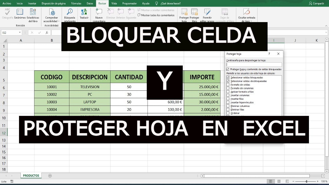 Tutorial 08 Como BLOQUEAR celda y