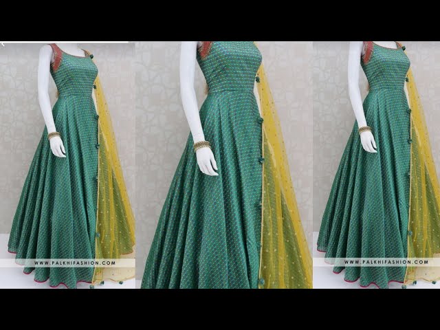 Umbrella dress cutting & stitching| Circular gown बनाने का तरीका | Unique  sleeve design के साथ - YouTube