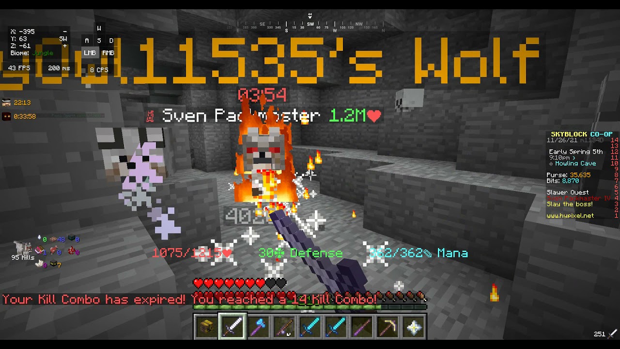 hypixel skyblock wolf slayer level 9 - YouTube