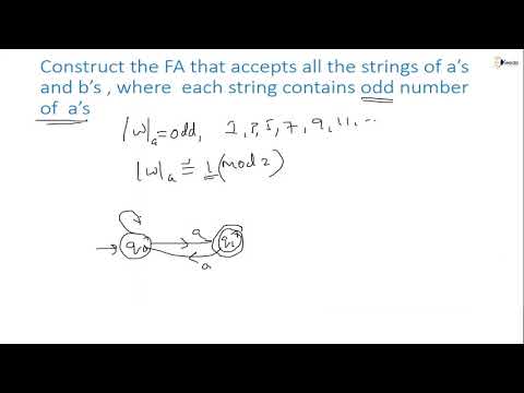 Construction of FA that Accepts Each String Contains Odd Number of A's | GATE Computer Engineering