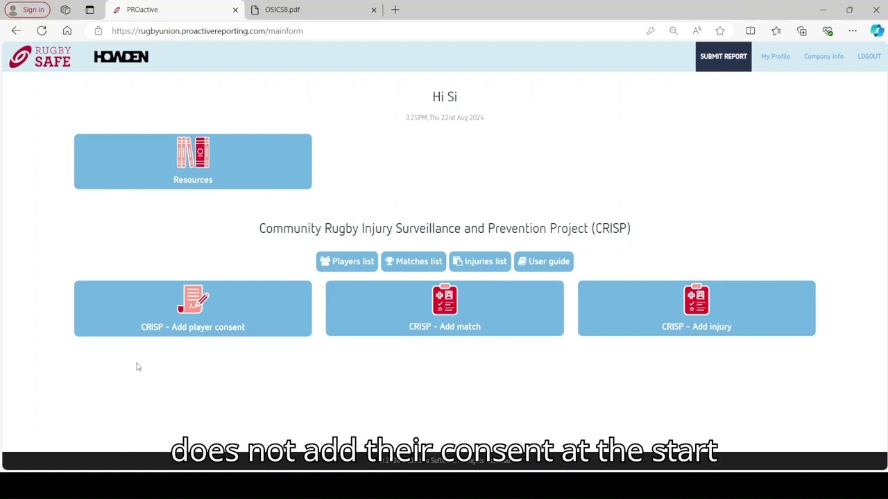 How to use the CRISP Proactive Module