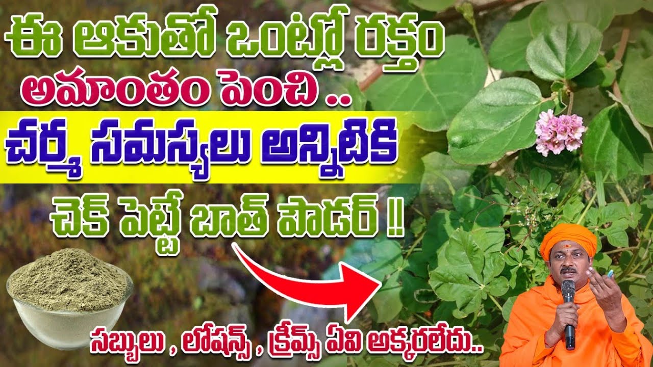 ఈ ఆకుతో ఒంట్లో రక్తం అమాంతం పెంచి చర్మ సమస్యలు అన్నిటికి చెక్ పెట్టే బాత్ పౌడర్ | Dr. Ravivarma