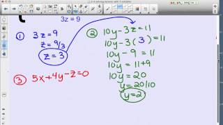 use Elimination method to solve in 3D linear system