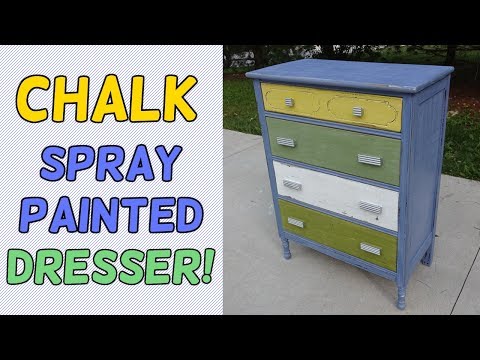 Chalk Spray Paint Dresser Makeover Youtube