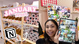 RESET MY SMALL BUSINESS FOR 2024: Vision board, notion tour, goal setting & plans for the new year ✨