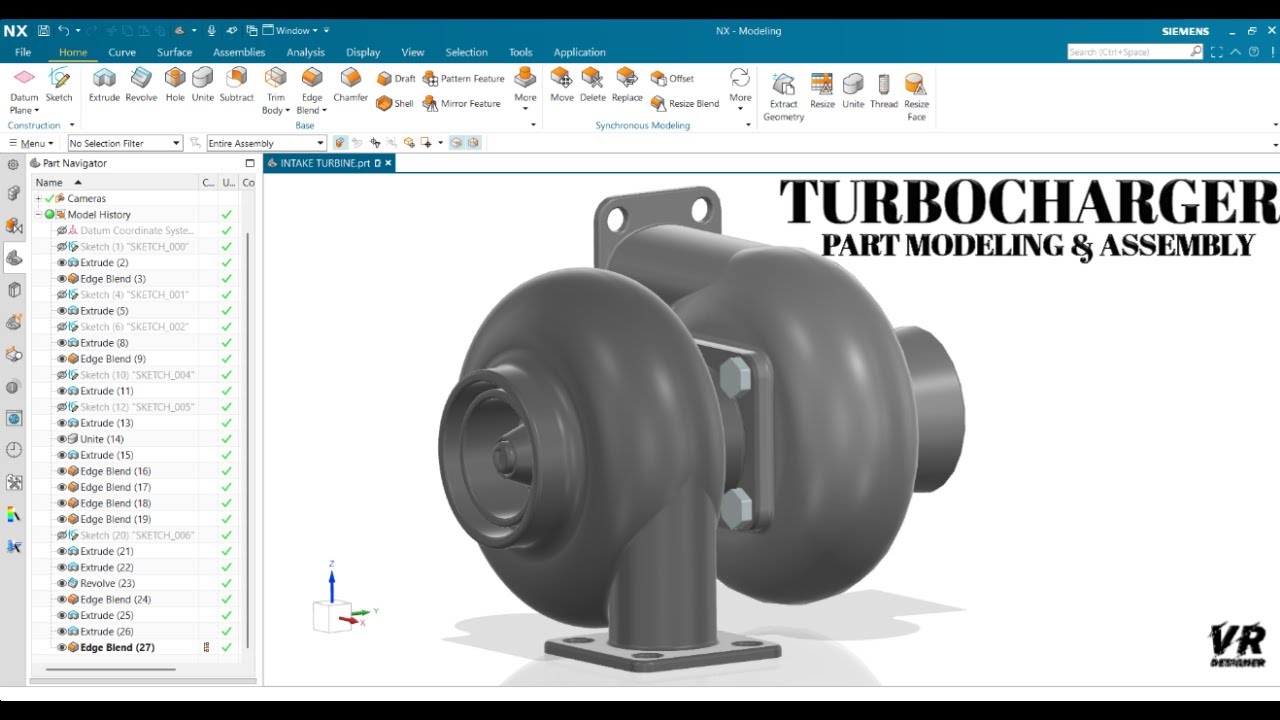 TURBOCHARGER || TURBINE || ENGINE BOOSTER || PART MODELING & ASSEMBLY || NX SIEMENS