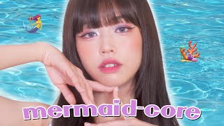 🧜🏻‍♀️🐚미국에서 유행하는 인어공주st &quot;mermaid-core&quot; 메이크업 해봄🧜🏻‍♀️🐚