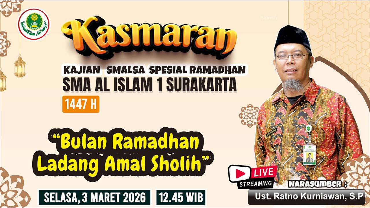 🔴 LIVE : Kajian Ramadhan 1446 H _ Ust. Ratno Kurniawan, S.P.