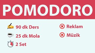 Pomodoro Tekniği - 90 dk Ders 25 dk Mola (2 Set) - Reklamsız - Müziksiz