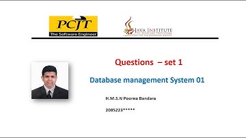 Java Institute| Database Management System-01 | DBMS Question set 01