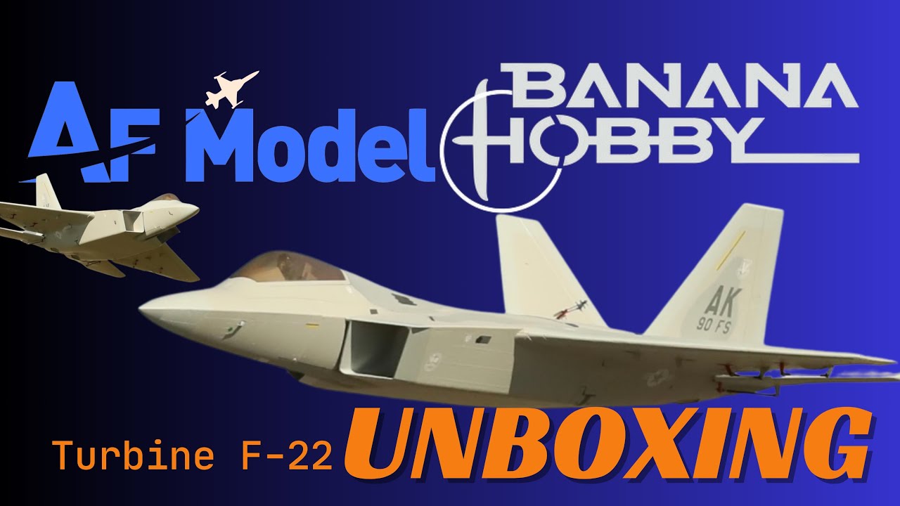 Unboxing of the Turbine Version F-22 Raptor by AF Models. Sold at Banana Hobby.