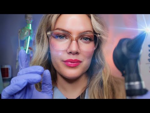 ASMR Massive Ear Exam, Otoscope, Ear Cleaning, Soft Spoken To Binaural Up Close Whispers Ear to Ear