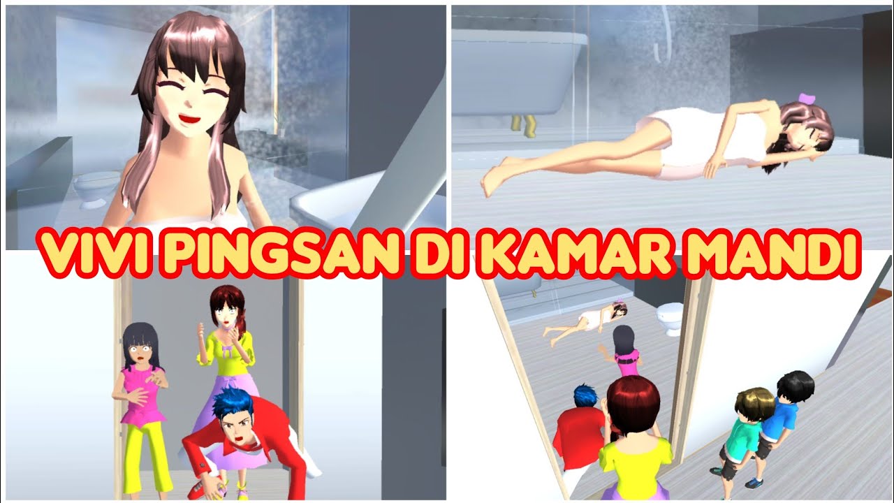 VIVI PINGSAN DI KAMAR MANDI || VLOG KING HAPPY FAMILY || SAKURA SCHOOL SIMULATOR