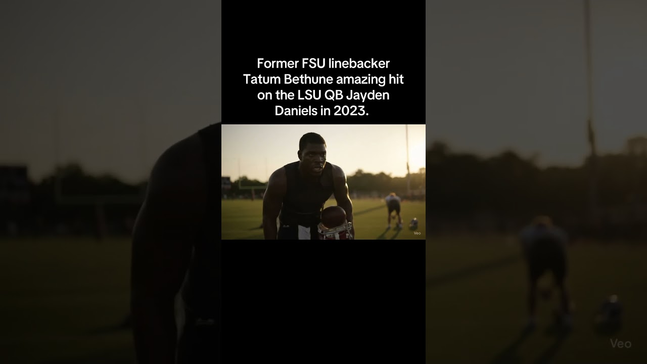 2023 FSU vs. LSU. Linebacker Tatum Bethune hit on Jayden Daniels. What a play! 