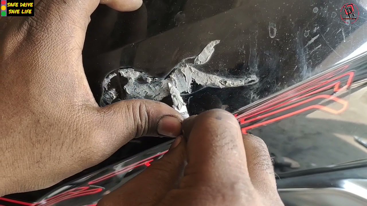 fuel tank logo cover TVS