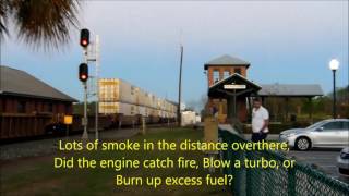 Csx Intermodal train catches fire after locomotives pass