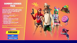 Summer Legends Pack Showcase - Unpeely, Summer Fable, Tropical Punch Zoey with all thier Backblings