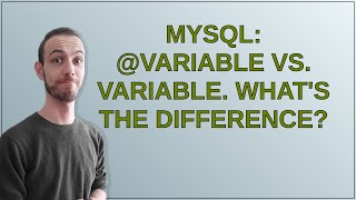 MySQL: @variable vs. variable. What's the difference