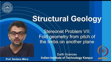 IITK NPTEL Structural Geology_LAB 08: Stereonet: Fold Geometry from pitch of the limbs