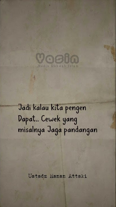 Jodoh itu cerminan diri ~Ustadz Hanan Attaki~