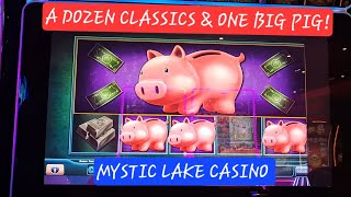 Classic Slots from Mystic Lake Casino. A dozen old games & a couple big pigs! Low roller bets.