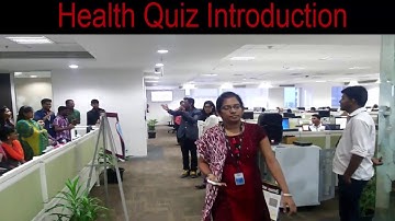 Chennai Event Emcees Thamizh and Nandhini Health Quiz Intro at a corporate at Olympia Tech Park