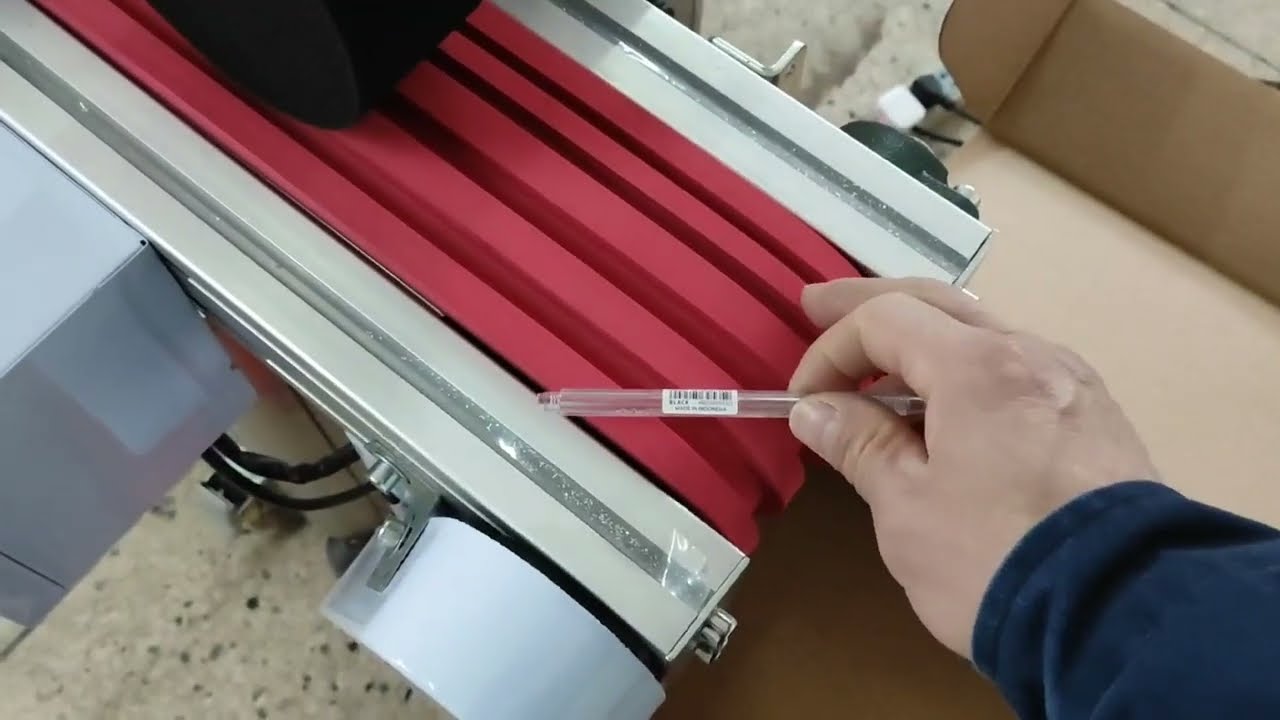 Label too large for ballpoint pen labeling machine|YQ automatic label applicator